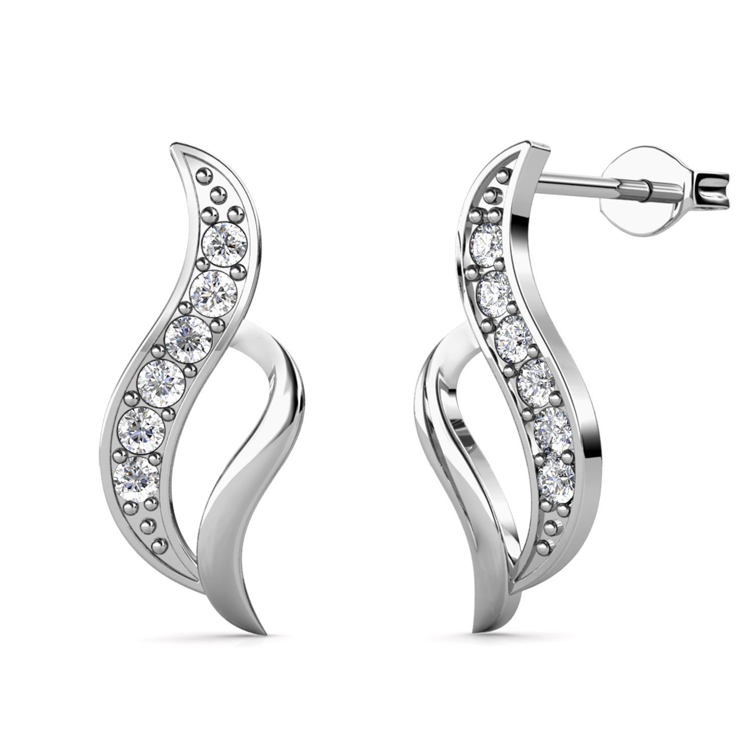 Boucles d'oreilles Destiny - Argenté et Cristal