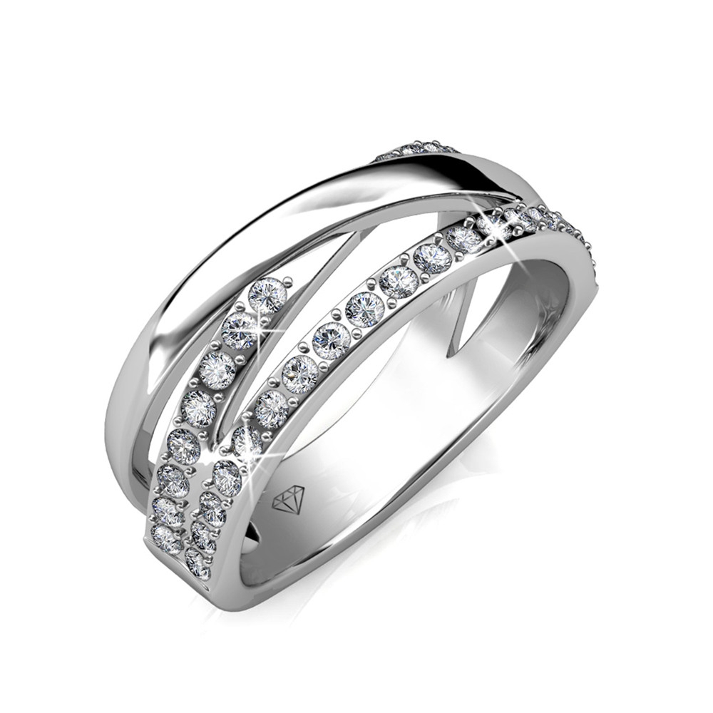 Bague Kris - Argenté et Cristal